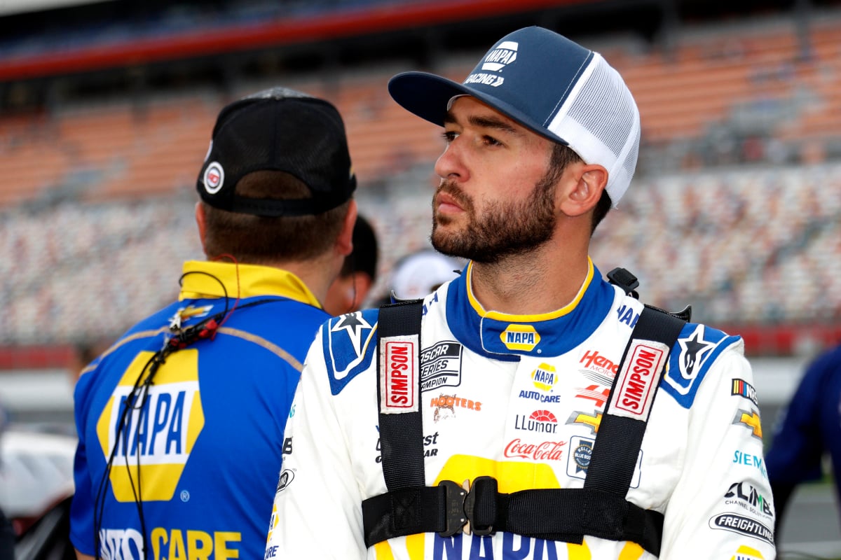 Chase Elliott in the NASCAR pitlane