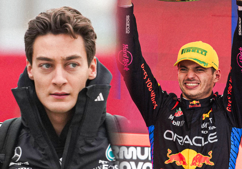 Russell, Verstappen, socials